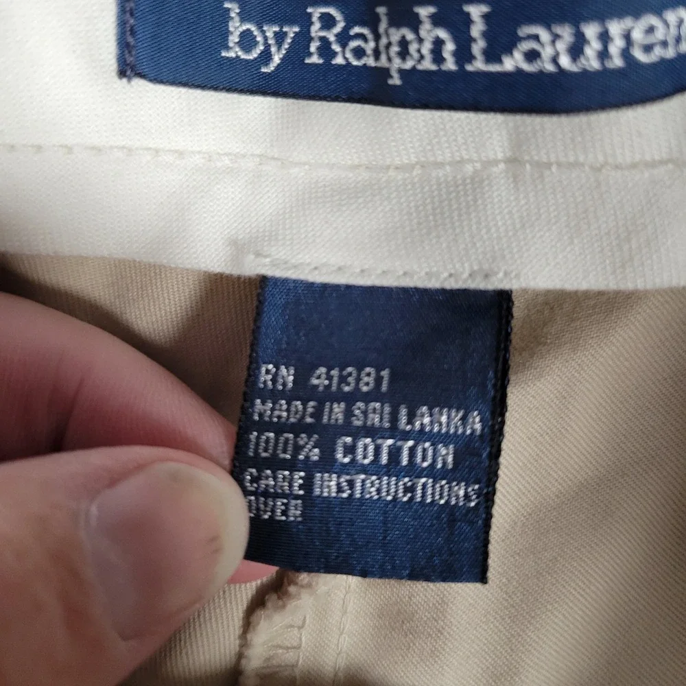 Polo Ralph Lauren Chino Trousers Mens 35x31 Tan‎ Beige Cotton Straight Leg Pant